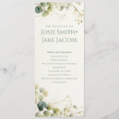 Elegante eucalyptus groen botanische ceremonie programmakaart (Voorkant)