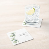 Elegante Eucalyptus Groen Bruidsdouche Kartonnen Onderzetters (Insitu)