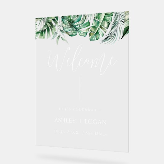 Elegante eucalyptus groen bruiloft acryl teken acryl bord (Hoek)