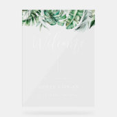 Elegante eucalyptus groen bruiloft acryl teken bord (Voorkant)