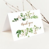 Elegante Eucalyptus groen bruiloft dank u kaart