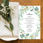 Elegante Eucalyptus groen bruiloft diner menu