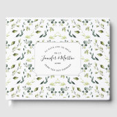 Elegante eucalyptus & groen bruiloft gastenboek (Voorkant)