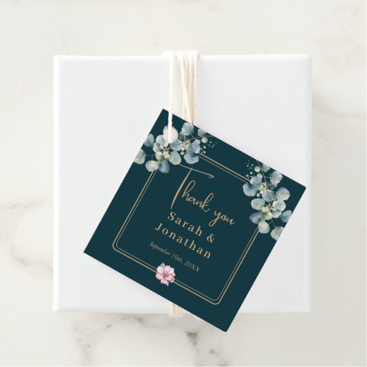 Elegante Eucalyptus groen bruiloft gunst Labels (In situ)