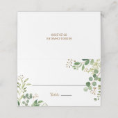 Elegante Eucalyptus groen bruiloft plaats kaart Plaatskaartje (Buitenkant ongevouwen)