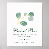 Elegante Eucalyptus groen bruiloft Pretzel Bar Poster