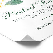 Elegante Eucalyptus groen bruiloft Pretzel Bar Poster (Hoek)