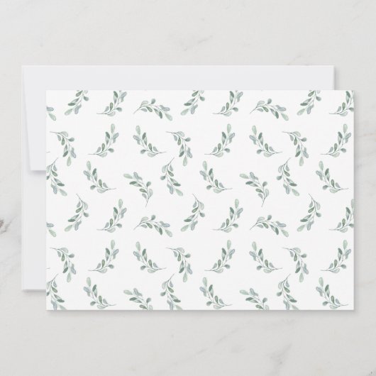 Elegante Eucalyptus groen bruiloft wijzigingsdatum Kaart (Achterkant)