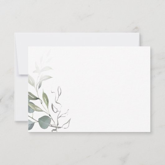 Elegante eucalyptus groen chique bruiloft RSVP kaartje (Achterkant)