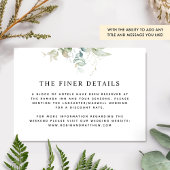 Elegante Eucalyptus groen details bruiloft Informatiekaartje