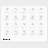 Elegante Eucalyptus groen Eenvoudige bladeren Ronde Sticker (Vel)