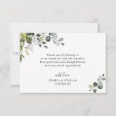 Elegante Eucalyptus groen FOTO bruiloft Bedankkaart (Achterkant)