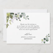 Elegante Eucalyptus groen FOTO bruiloft Bedankkaart (Achterkant)