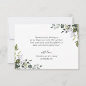 Elegante Eucalyptus groen FOTO bruiloft Bedankkaart (Achterkant)