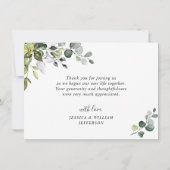 Elegante Eucalyptus groen FOTO bruiloft Bedankkaart (Achterkant)