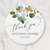 Elegante Eucalyptus groen gouden folie trouwklasse Bedankjes Labels (Voorkant)