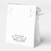Elegante Eucalyptus groen gouden namen datum wit Bedankdoosjes (Achterkant)