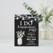 Elegante Eucalyptus groen Ik doe verlovingsfeest Uitnodiging Briefkaart (Staand voorkant)