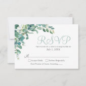 Elegante Eucalyptus groen laat bruiloft RSVP (Voorkant)
