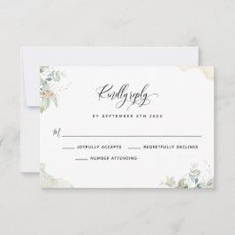Elegante Eucalyptus groen laat RSVP-kaart RSVP Kaartje