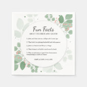 Elegante Eucalyptus Groen Leuke Feiten Trouwen Servet (Voorkant)