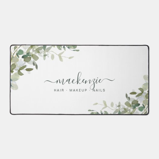 Elegante Eucalyptus groen op maat Bureaumat (Voorkant)