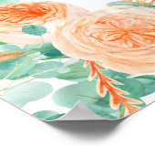 Elegante Eucalyptus Groen Perzik Douche Poster (Hoek)