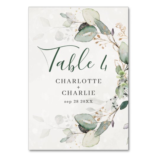 Elegante Eucalyptus Groen Rustieke Chic Kaart (Voorkant)