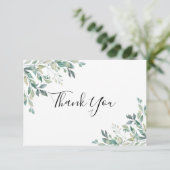 Elegante Eucalyptus Groen Rustieke Dankkaart Bedankkaart (Staand voorkant)