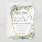 Elegante Eucalyptus groen rustieke houten Waterver Kaart (Voorkant)