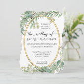 Elegante Eucalyptus groen rustieke houten Waterver Kaart (Staand voorkant)