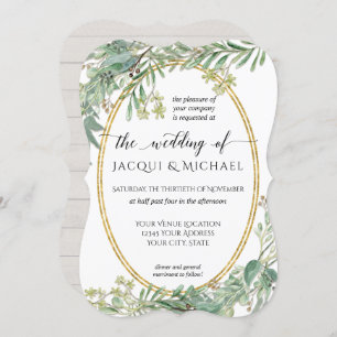 Elegante Eucalyptus groen rustieke houten Waterver Kaart