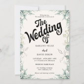 Elegante Eucalyptus Groen Schrift Foto Kaart (Achterkant)