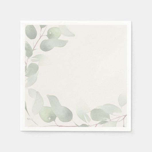 Elegante Eucalyptus Groen Servet (Voorkant)