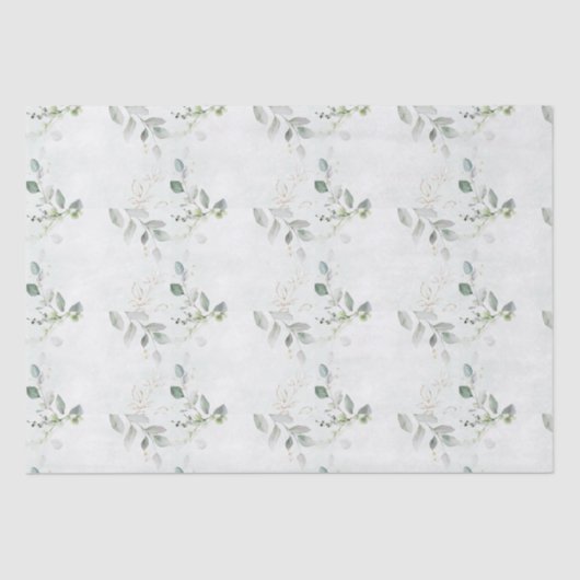 Elegante Eucalyptus Groen  Tissuepapier (Voorkant)