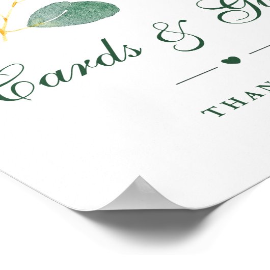 Elegante Eucalyptus groen trouwkaarten & geschenke Poster (Hoek)