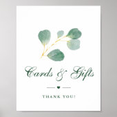 Elegante Eucalyptus groen trouwkaarten & geschenke Poster (Voorkant)