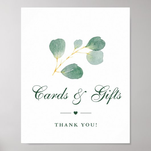Elegante Eucalyptus groen trouwkaarten & geschenke Poster (Voorkant)
