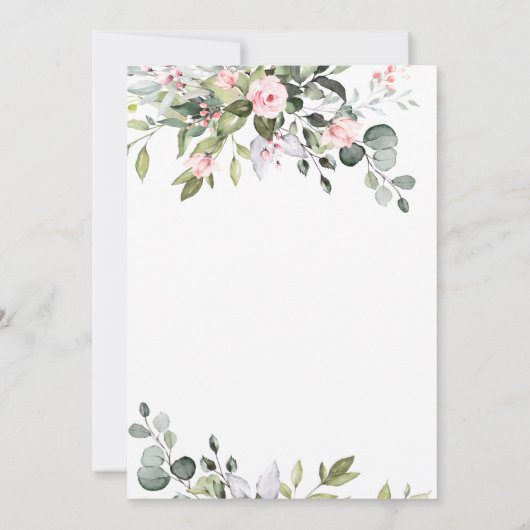 Elegante Eucalyptus Groen VERLOVINGSPARTY Kaart (Achterkant)