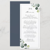 Elegante Eucalyptus groen vier gangen Menu (Voorkant / Achterkant)