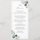 Elegante Eucalyptus groen vier gangen Menu (Voorkant)