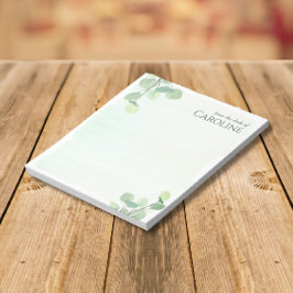 Elegante Eucalyptus Groen Waterverf Notitieblok