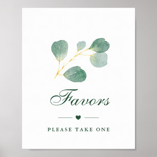 Elegante Eucalyptus groen Winter bruiloft gunsten Poster