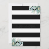 Elegante Eucalyptus groen zwart wit bruiloft Save The Date (Achterkant)
