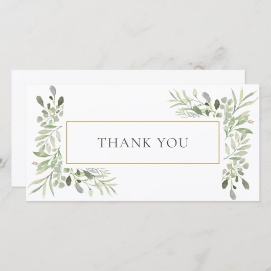 Elegante Eucalyptus Groene Bedankt (Voorkant / Achterkant)