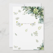 Elegante Eucalyptus Groene Bladeren Smaragd Bruilo Kaart (Achterkant)