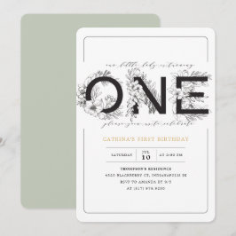 Elegante Eucalyptus Groene Bloemen Meisje 1e Verja Kaart