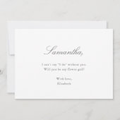 Elegante Eucalyptus Groene Bloemenmeisje Aanzoek Kaart (Achterkant)