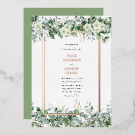 Elegante Eucalyptus Groene Botanische Folie Uitnodiging