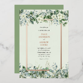 Elegante Eucalyptus Groene Botanische Folie Uitnodiging